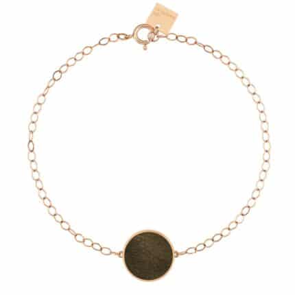 Bracelet Ginette NY Georgia Ever Golden Obsidian Disc Rose Gold