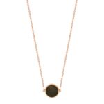 Collier Ginette NY Georgia Mini Ever Golden Obsidian Disc on Chain Or Rose