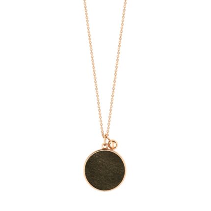 Necklace Ginette NY Georgia Ever Golden Obsidian Disc on Chain Rose Gold