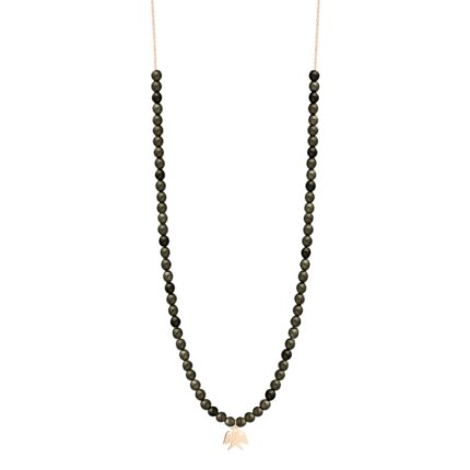 Ginette NY Georgia Golden Obsidian Bead Rose Gold Necklace