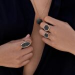 Bague Ginette NY Golden Obsidian Disc Ring Or Rose