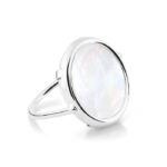 Bague Ginette NY MOP White Disc Ring Or Blanc