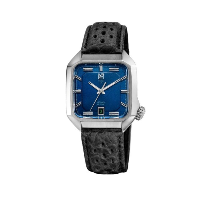 Montre MARCH LA.B AM2 Navy Auto Cadran Bleu Bracelet Cuir 39MM