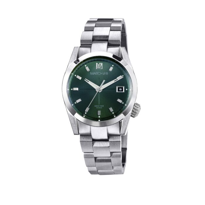 Montre MARCH LA.B AM89 Grall Auto Cadran Vert Bracelet Acier 38MM