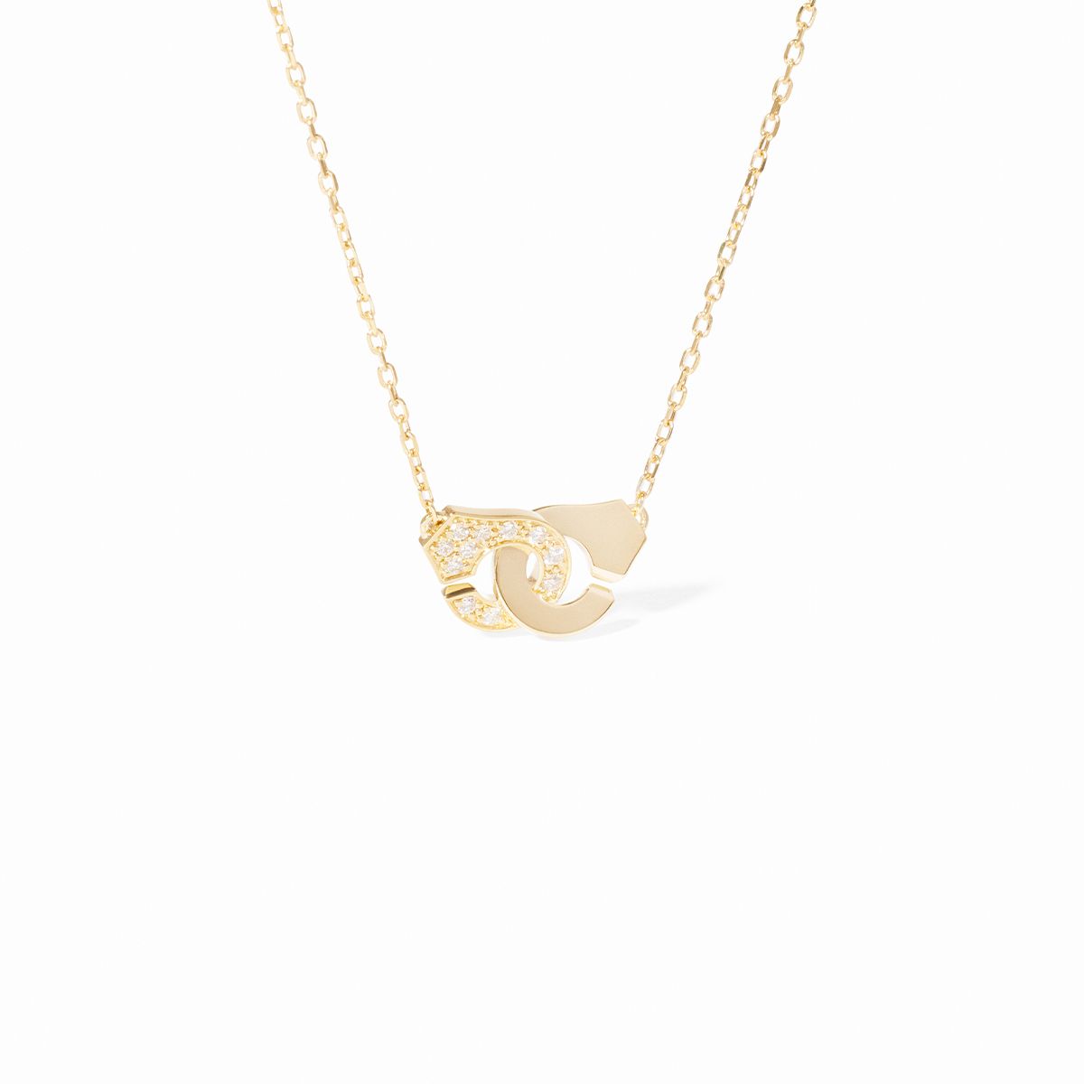 Collier Dinh Van Menottes XS Diamants Or Jaune