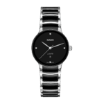 Montre Rado Centrix Diamonds Quartz Cadran Noir Bracelet Céramique 30MM