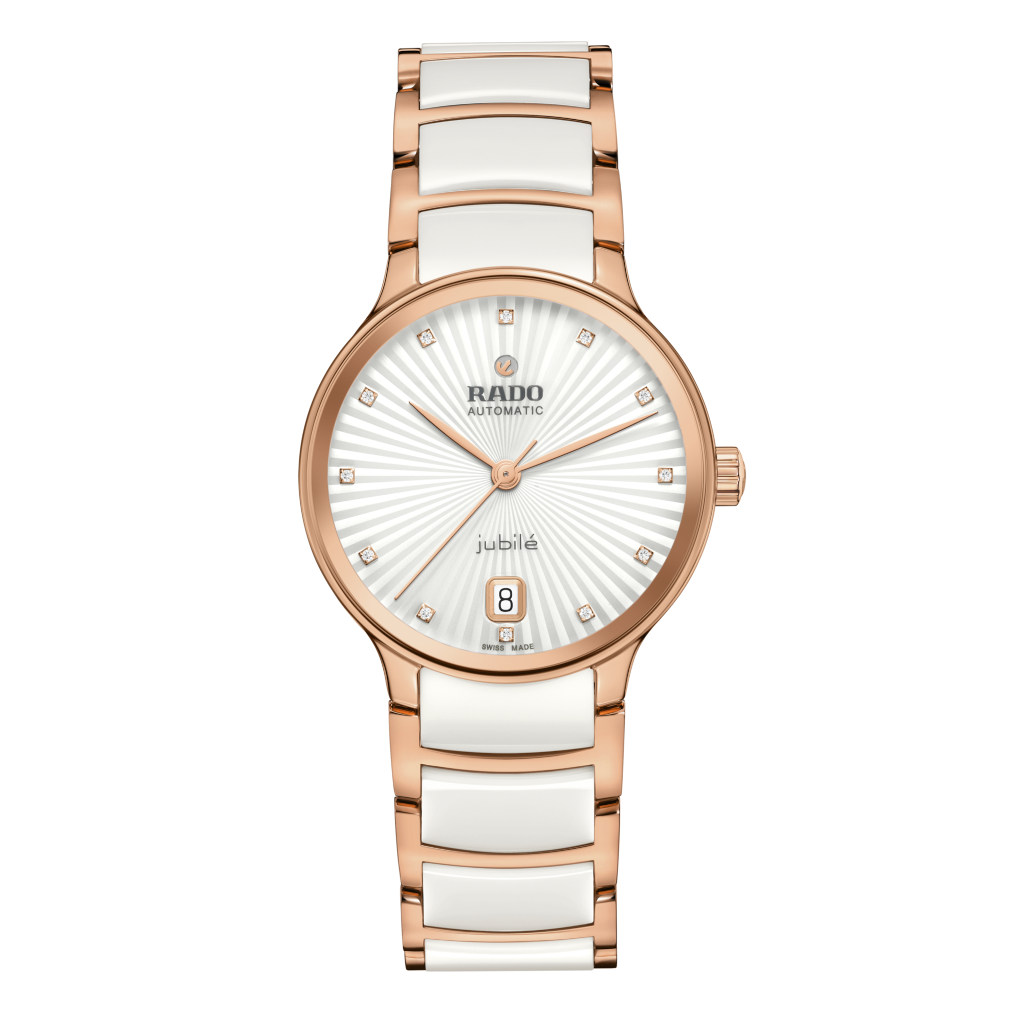 Montre Rado Centrix Automatic Diamonds Cadran Blanc Bracelet Céramique 35MM