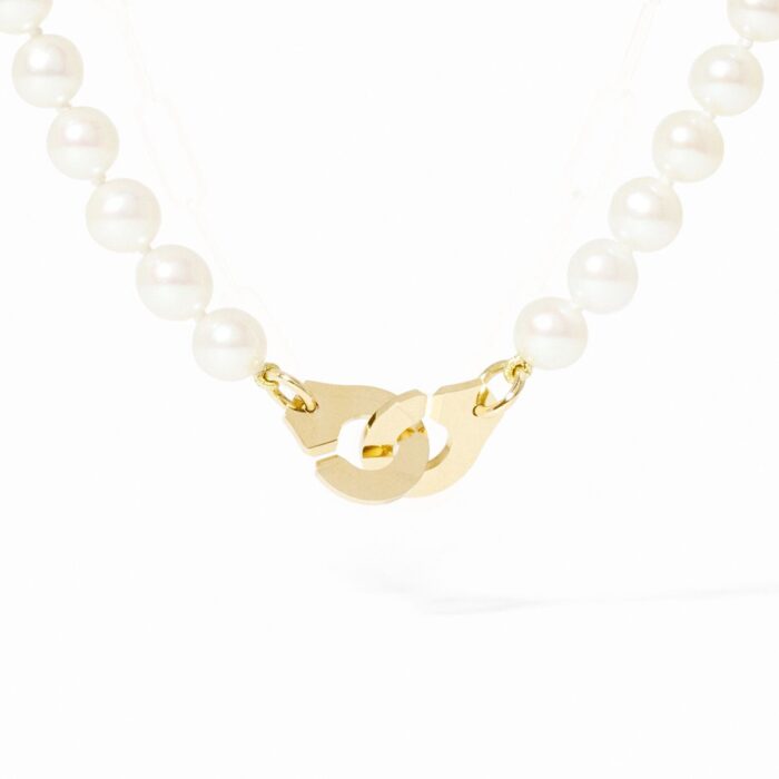 Collier Dinh Van Menottes R10 Perles Or Jaune