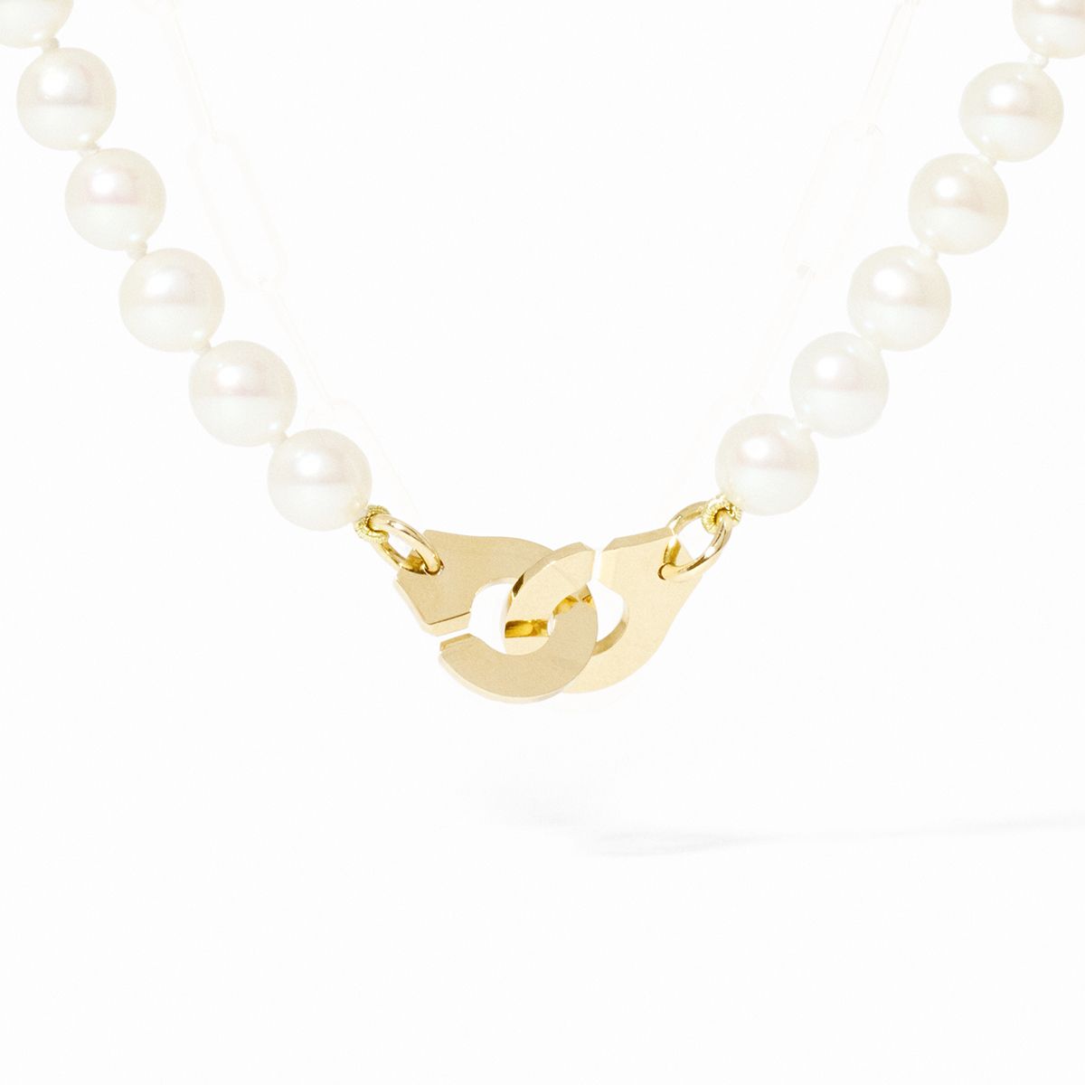 Collier Dinh Van Menottes R10 Perles Or Jaune