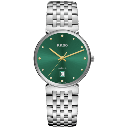 Rado Florence Diamonds Quartz Watch Green Dial Steel Bracelet 38MM
