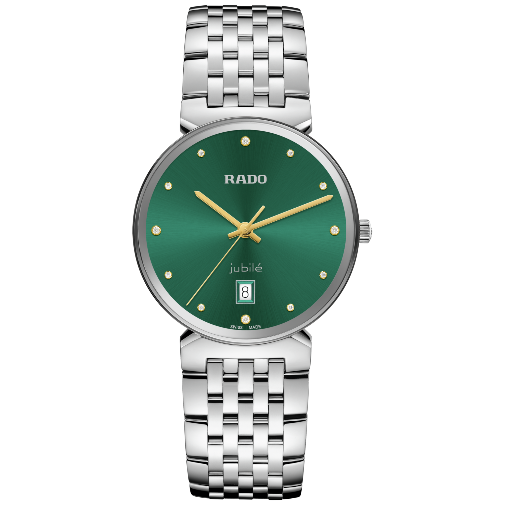 Montre Rado Florence Diamonds Quartz Cadran Vert Bracelet Acier 38MM