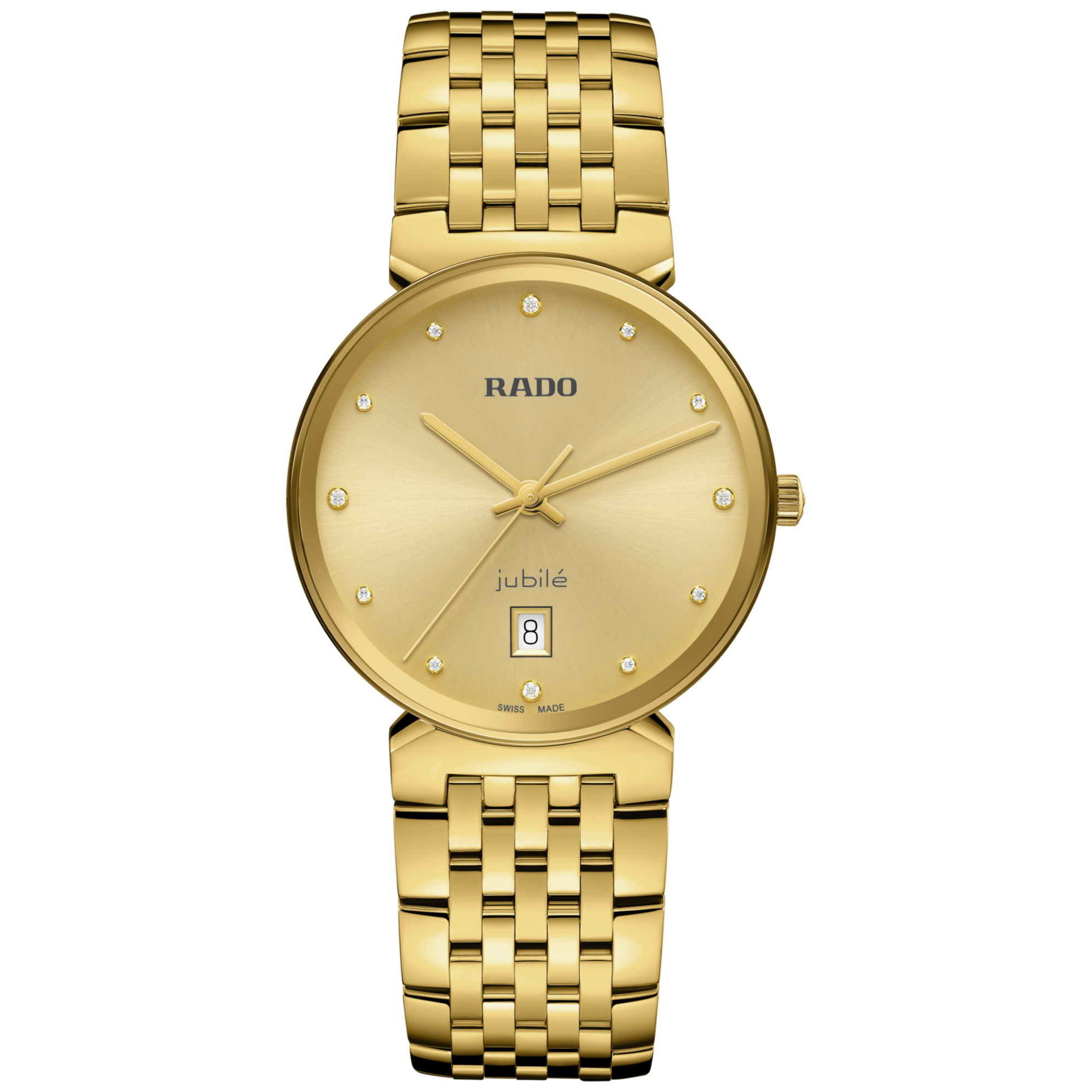 Montre Rado Florence Diamonds Quartz Cadran Jaune Bracelet Acier 38MM