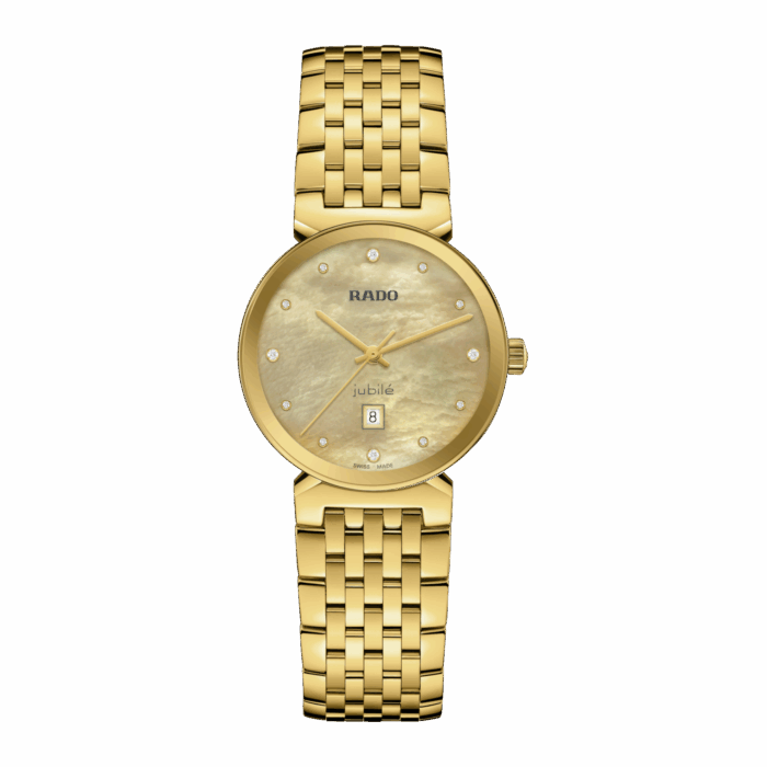 Montre Rado Florence Diamonds Quartz Cadran Jaune Bracelet Acier 30MM