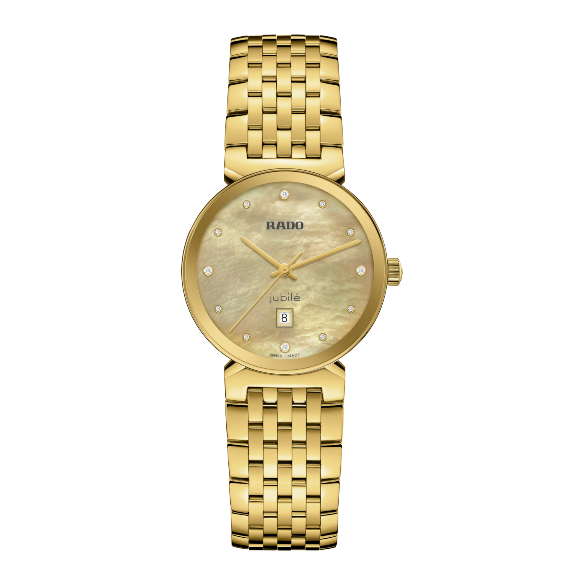 Montre Rado Florence Diamonds Quartz Cadran Jaune Bracelet Acier 30MM