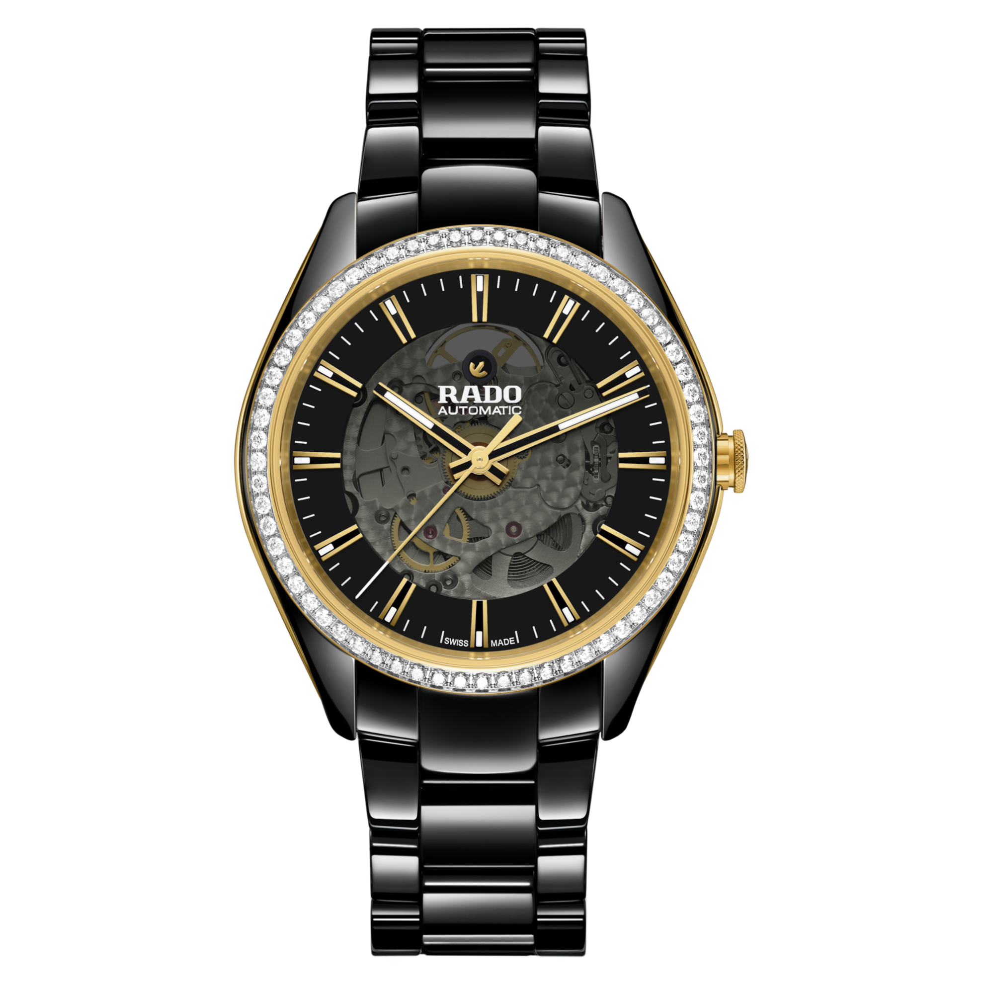 Montre Rado HyperChrome Automatic Diamonds Cadran Noir Bracelet Céramique 42MM