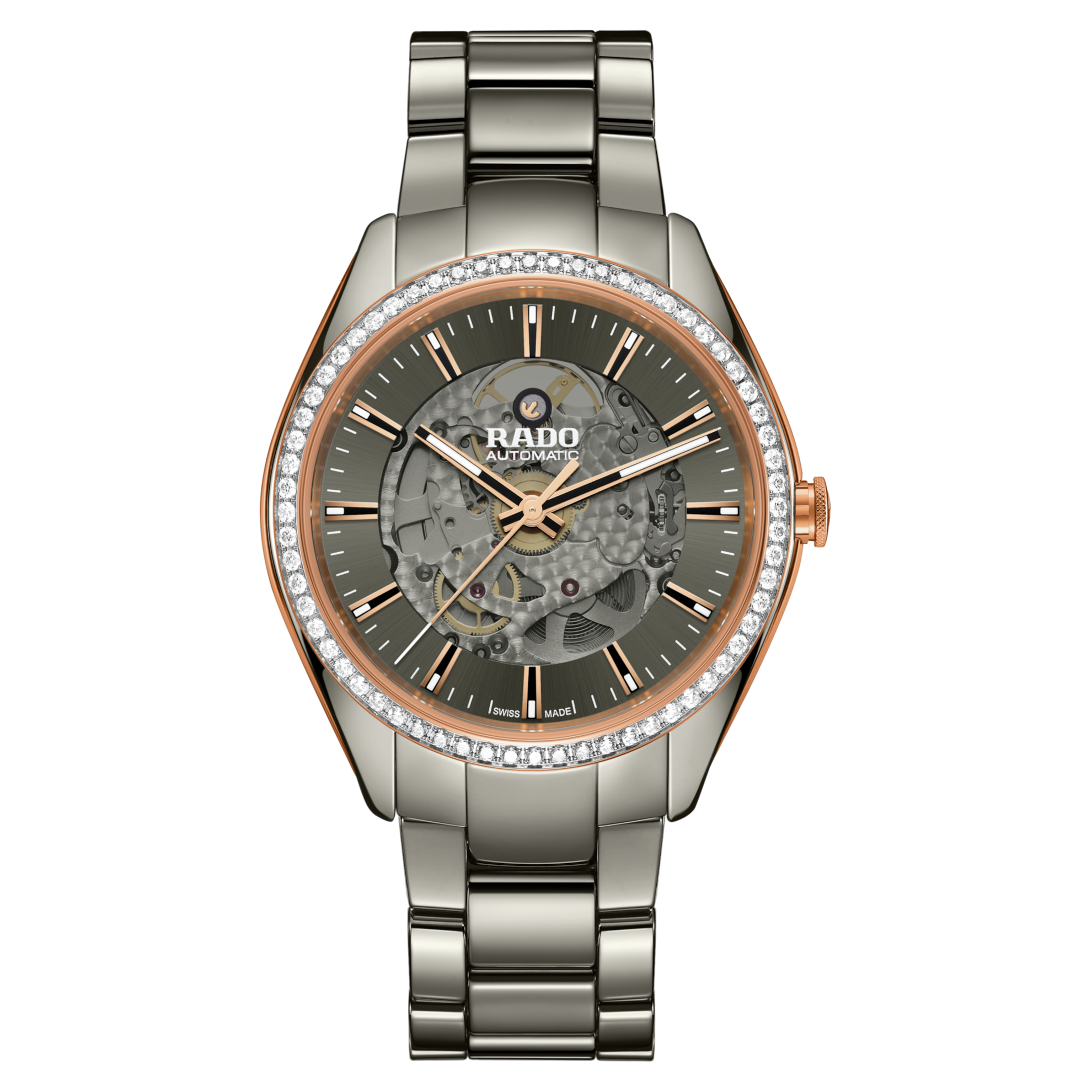 Montre Rado HyperChrome Automatic Diamonds Cadran Gris Bracelet Céramique 42MM