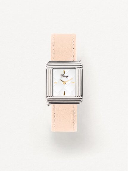 Poiray Ma Première Steel Watch White Dial Leather Bracelet