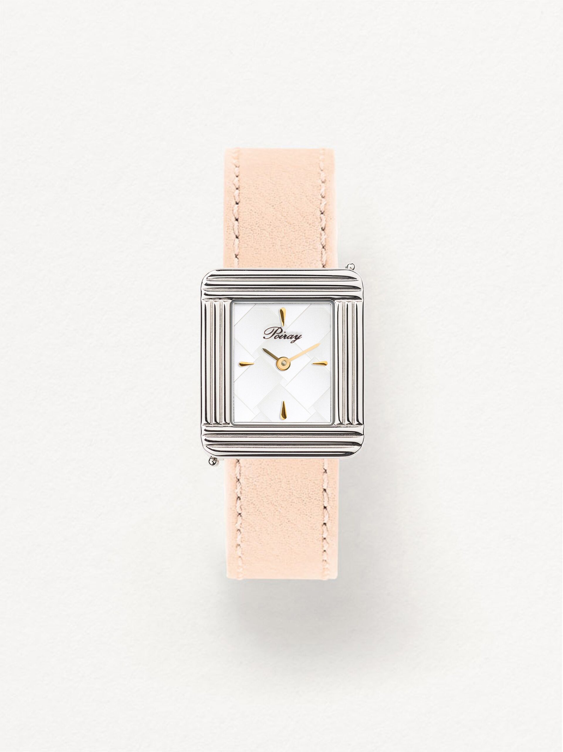 Poiray Ma Première Steel Watch White Dial Leather Bracelet