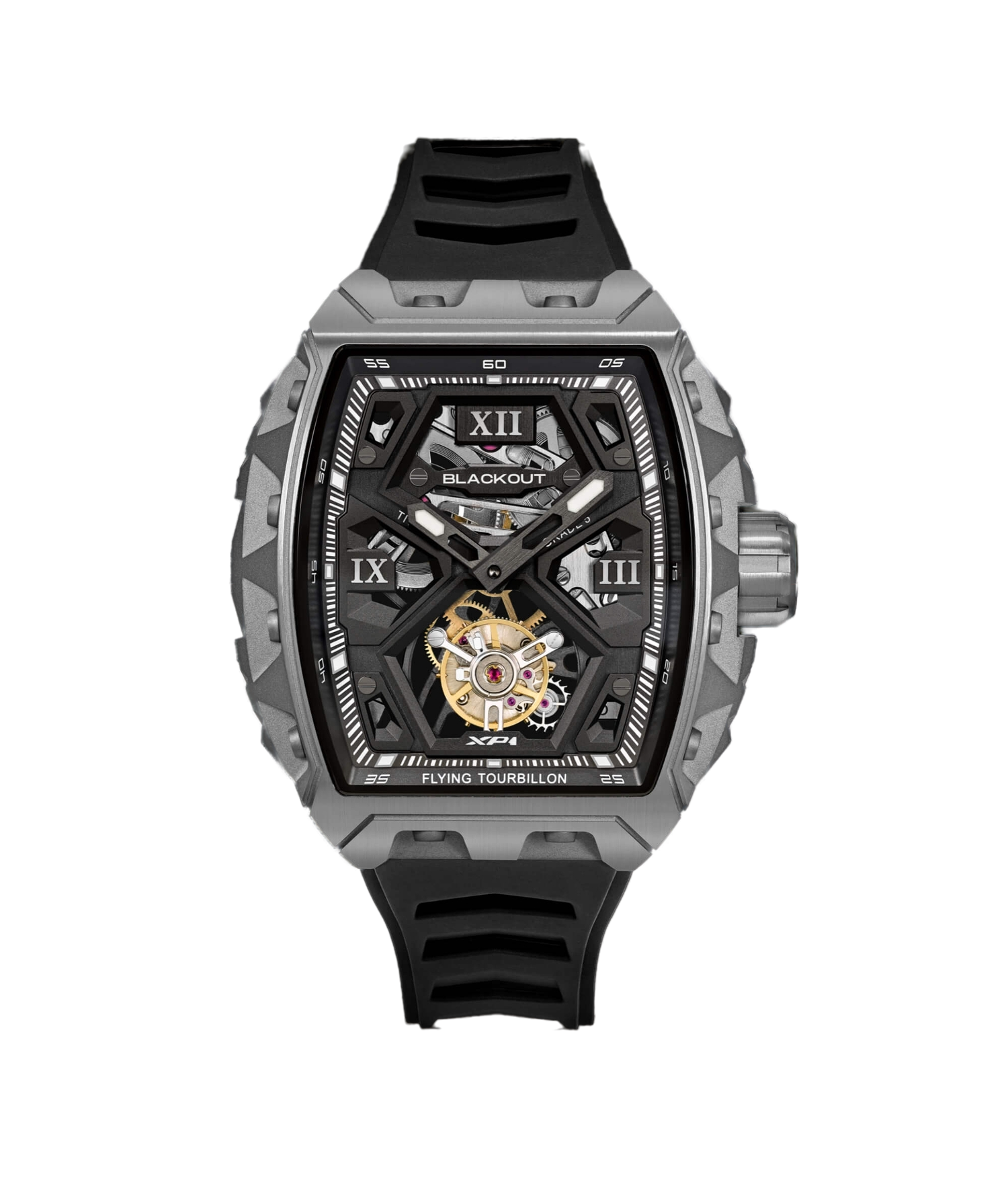 Montre Blackout Watches XP1 Tourbillon Ti Bracelet Caoutchouc 44MM