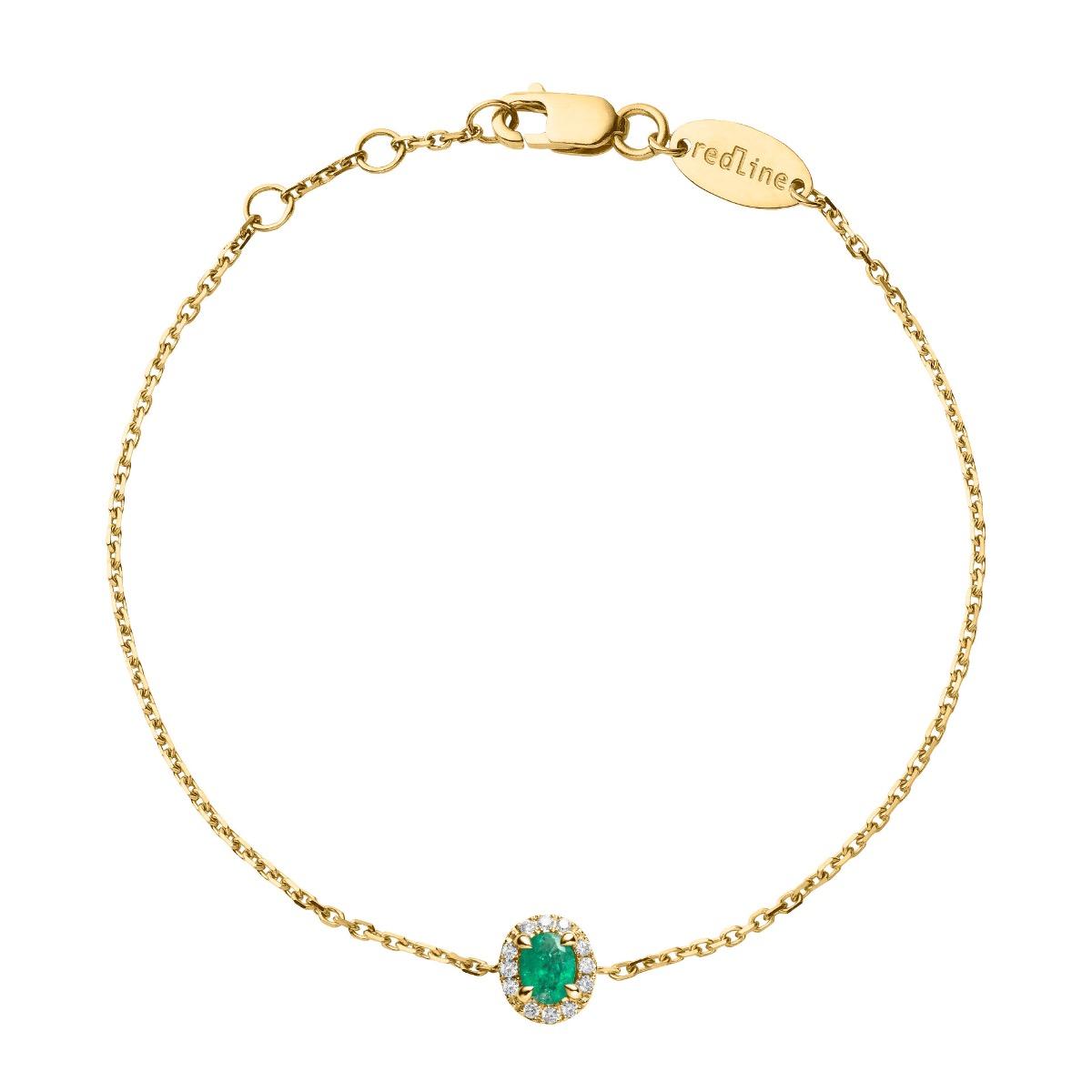 Bracelet Redline Diva on Emerald Chain &amp; Gold Diamonds