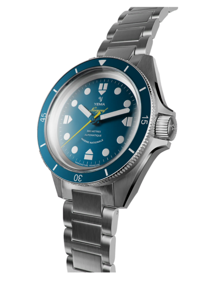 Montre Yema Navygraf Marine Nationale CMM.10 Auto Cadran Bleu Bracelet Cuir 39MM