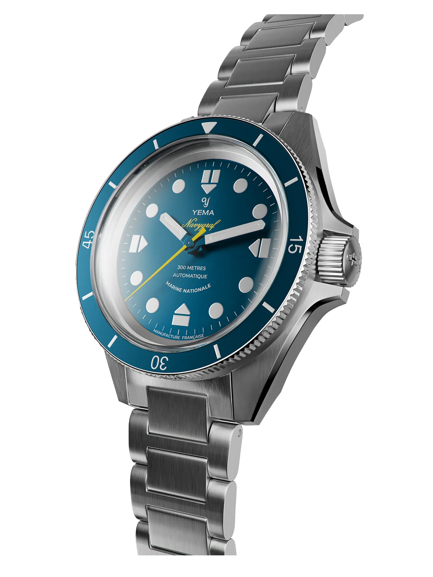 Montre Yema Navygraf Marine Nationale CMM.10 Auto Cadran Bleu Bracelet Cuir 39MM