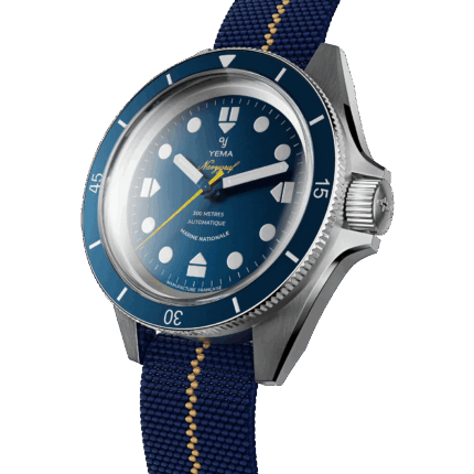 Montre Yema Navygraf Marine Nationale CMM.10 Auto Cadran Bleu Bracelet Textile 39MM