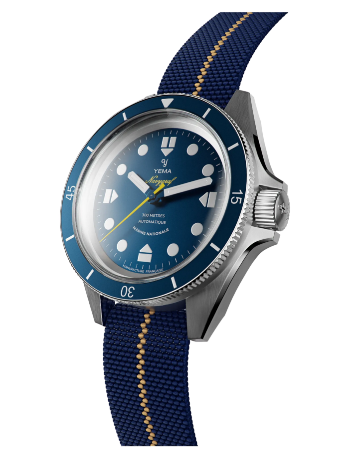 Montre Yema Navygraf Marine Nationale CMM.10 Auto Cadran Bleu Bracelet Textile 39MM