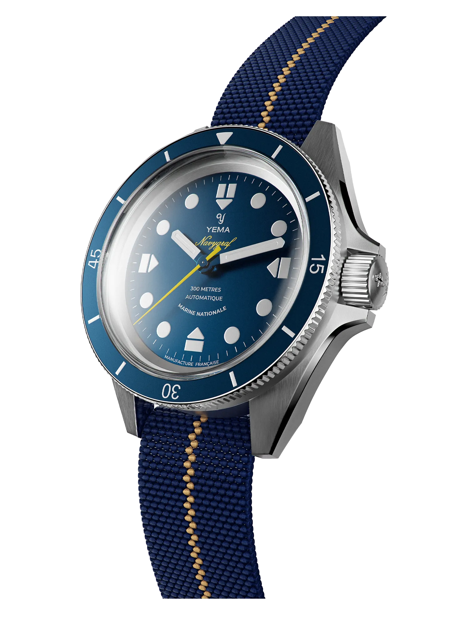 Montre Yema Navygraf Marine Nationale CMM.10 Auto Cadran Bleu Bracelet Textile 39MM