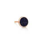 Mono Boucle d'Oreille Ginette NY Solo Ever Blue Sandstone Disc Stud Or Rose