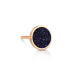 Mono Earring Ginette NY Solo  Ever  Blue Sandstone Disc Stud  Gold Rose