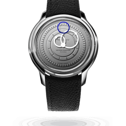 Montre Beaubleu Seconde Française 20.24 Cadran Gris Bracelet Cuir Noir 39MM