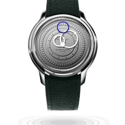 Montre Beaubleu Seconde Française 20.24 Cadran Gris Bracelet Cuir Vert 39MM