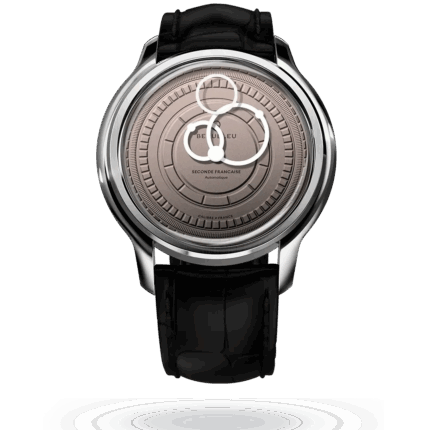 Montre Beaubleu Seconde Française 20.24 Cadran Saumon Bracelet Cuir Noir 39MM