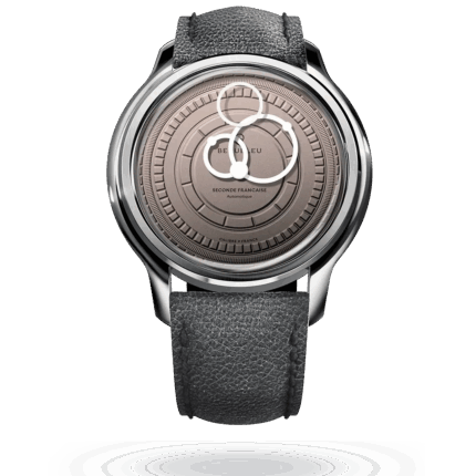 Montre Beaubleu Seconde Française 20.24 Cadran Saumon Bracelet Cuir Gris 39MM