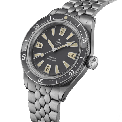 Montre Yema Skin Diver Slim CMM.20 Auto Cadran Gris Bracelet Acier 39MM