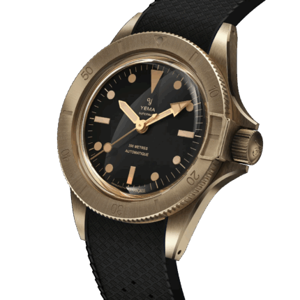 Montre Yema Superman Bronze CMM.10 Auto Cadran Noir Bracelet Caoutchouc 41MM