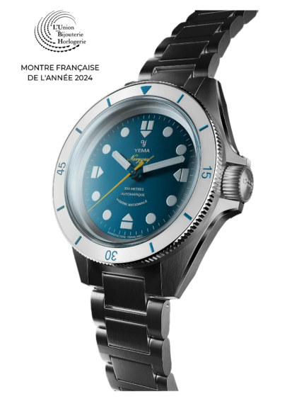 Montre Yema Navygraf Marine Nationale CMM.10 Auto Cadran Bleu Bracelet Acier 39MM