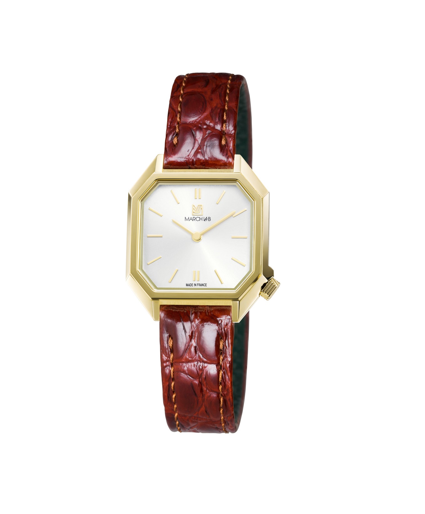 Montre MARCH LA.B Milady Mansart Continental Quartz Cadran Blanc Bracelet Cuir