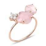 Bague Morganne Bello Bouquet Opale et Quartz Rose Diamants Or Rose