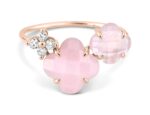 Bague Morganne Bello Bouquet Opale et Quartz Rose Diamants Or Rose