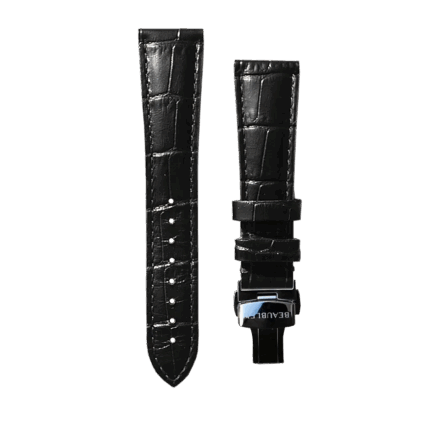 Bracelet Montre March LA.B Cuir Alligator Noir 20MM