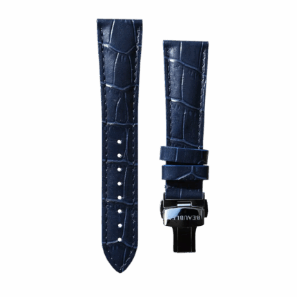 Bracelet Montre Beaubleu Cuir Caiman Bleu