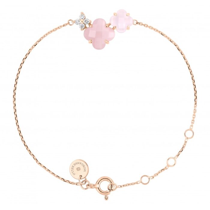 Bracelet Morganne Bello Bouquet Opale & Quartz Rose Diamants Or Rose