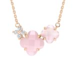 Collier Morganne Bello Bouquet Opale et Quartz Rose Diamants Or Rose