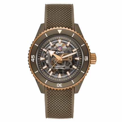 Montre Rado Captain Cook Auto HTC Skeleton Bracelet Caoutchouc 43MM