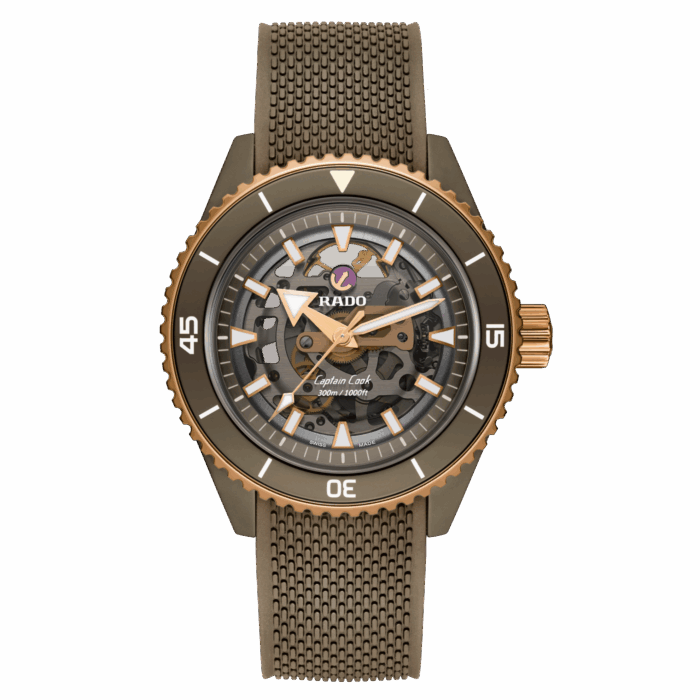 Montre Rado Captain Cook Auto HTC Skeleton Bracelet Caoutchouc 43MM