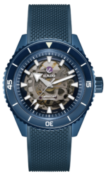 Montre Rado Captain Cook Auto High Tech Ceramic Skeleton Cadran Bleu Bracelet Caoutchouc 43MM