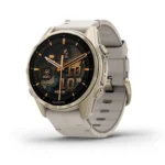 Montre Garmin Fenix 8 Amoled Sapphire Soft Gold Connectée Bracelet Caoutchouc 43MM