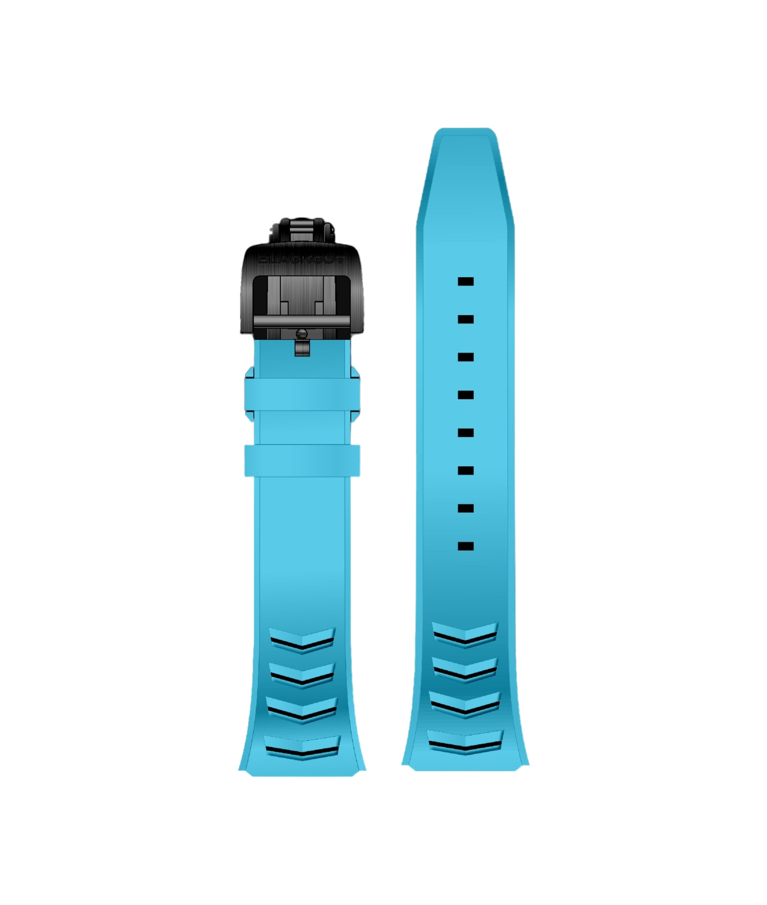 Blackout Concept XP1 Frozen Blue Turquoise Rubber Watch Bracelet